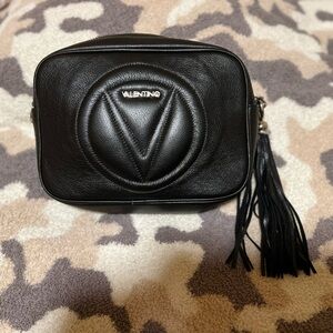 Valentino Black Leather Bag with Zipper